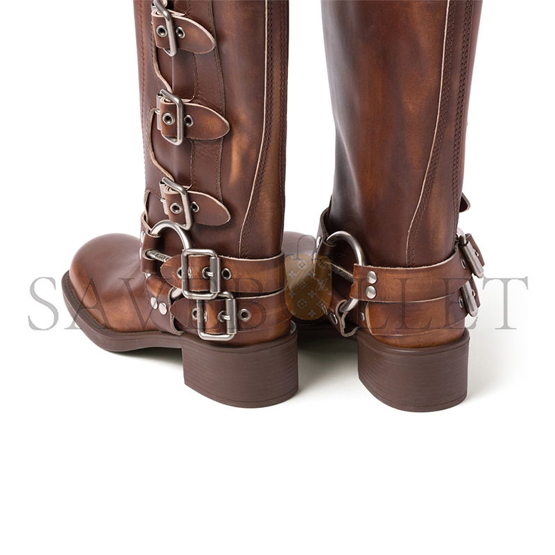 MIU MIU LEATHER BOOTS 5W792D